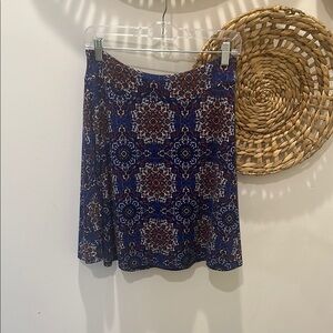 Renee C. Blue, Orange, and White Mini Skirt